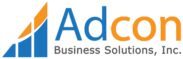 Orange and blue Adcon Business Solutions logo